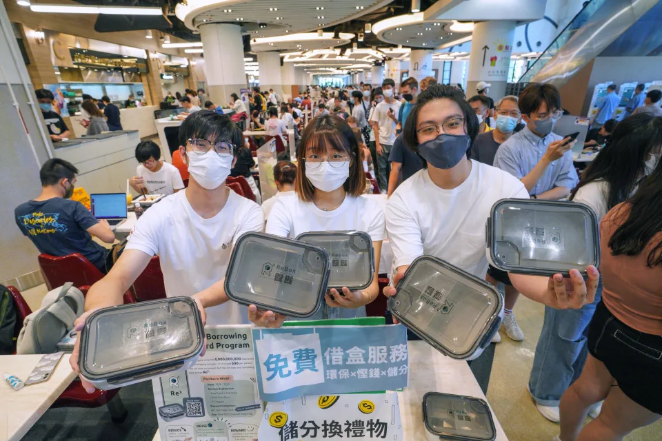 product presentation at a HKUST booth