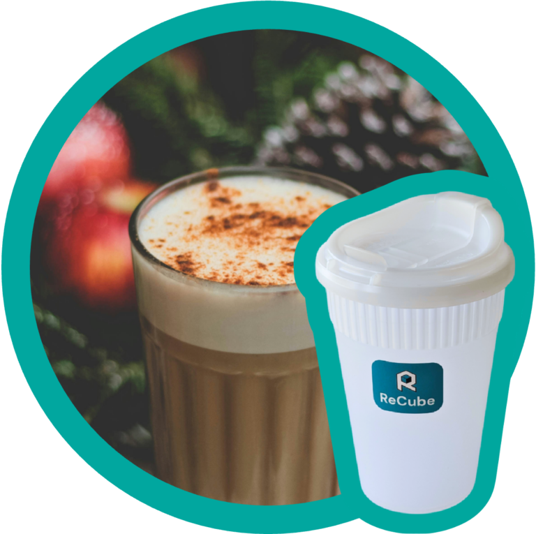 Milk tea in ReCube's reusable cup