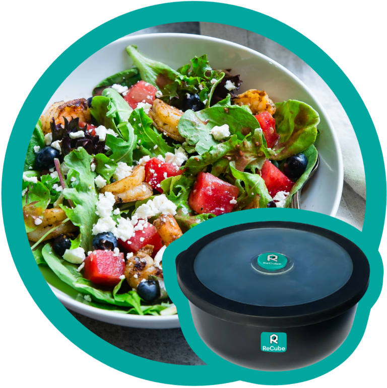 Salad in ReCube reusable bowl
