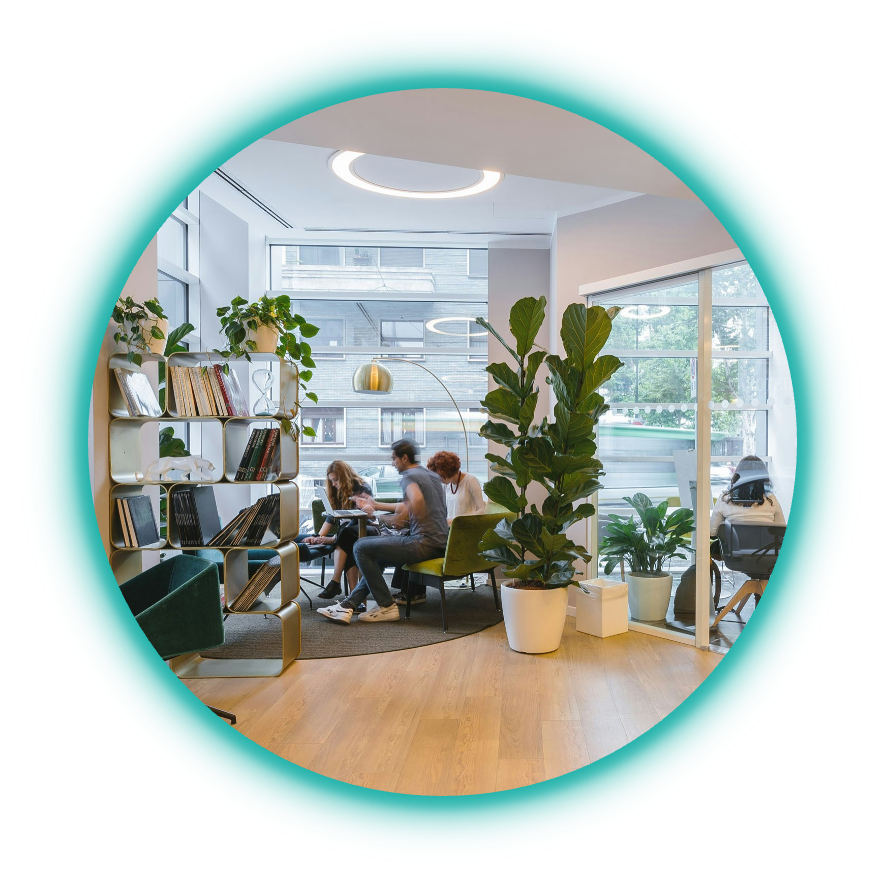 A group studying in a study space